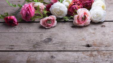 ahşap üzerine pembe çiçekler