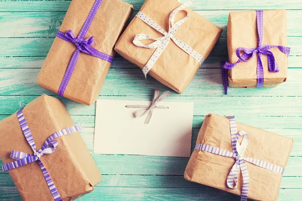 Wrapped boxes with presents — Stock Photo, Image