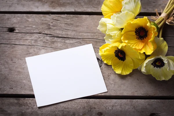 Flores e etiqueta vazia — Fotografia de Stock