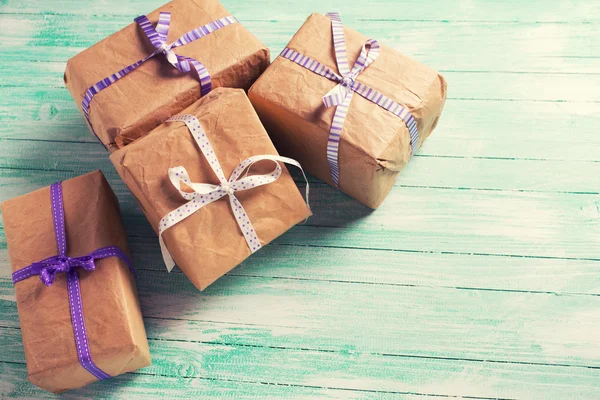 Wrapped boxes with presents — Stock Photo, Image