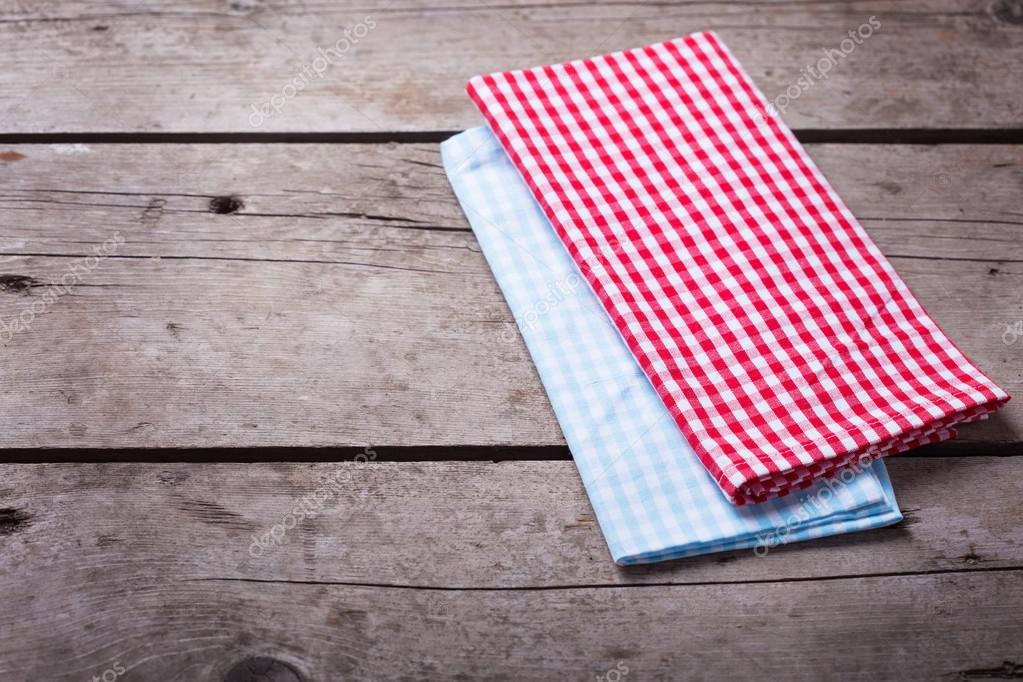 Colorful checkered kitchen towels Stock Photo by ©daffodil 91233802