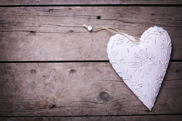 Decorative white heart — Stock Photo, Image