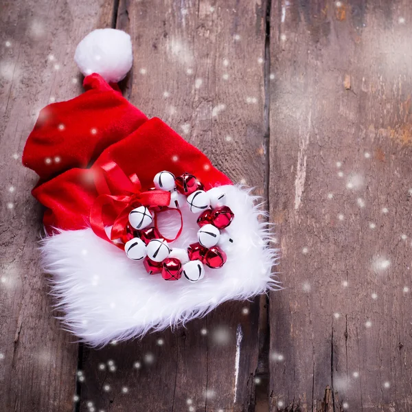 Christmas decorations on wooden background. — Stock Photo, Image