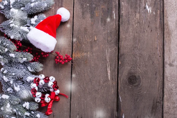 Spruce branch and Christmas decorations — Stock Photo, Image