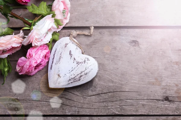 Decorative heart and flowers — Stock Photo, Image