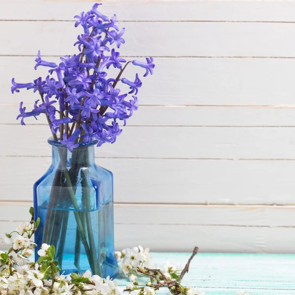 Sfondo con fiori blu — Foto Stock