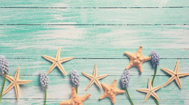 Marine items and tender  flowers