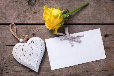 beautiful yellow rose with heart