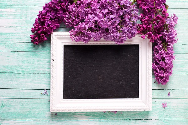 Background  with fresh lilac flowers — Stock Photo, Image