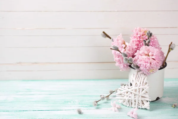 Hyacinths and  willow flowers — Stock Photo, Image