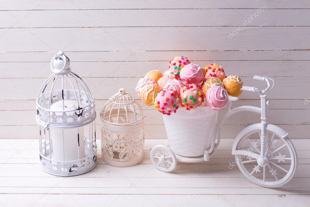 Cake pops in bicycle