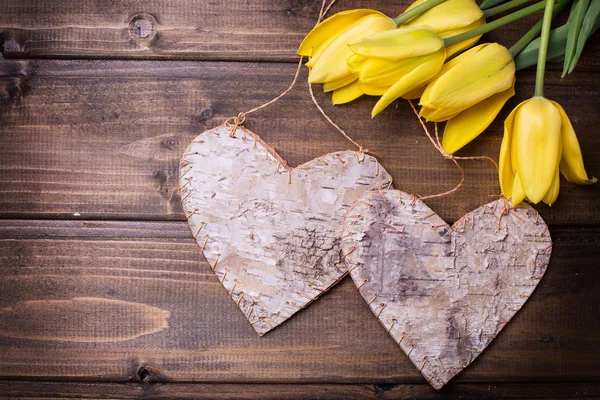 Frische frühlingshafte gelbe Tulpen — Stockfoto