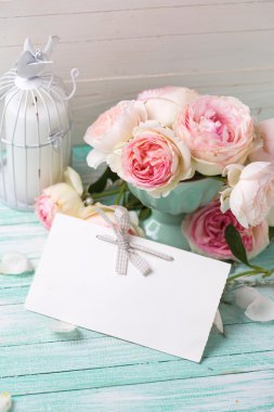 Kartpostal ile tatlı gül çiçek
