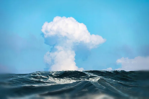 Große Wolke Über Dem Ozean Atlantik — Stockfoto