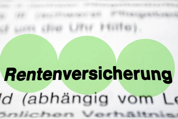 Rentenversicherung — Stockfoto