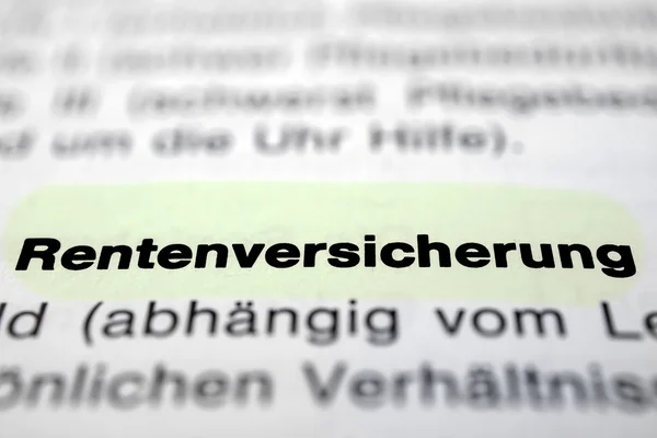 Rentenversicherung — Stockfoto