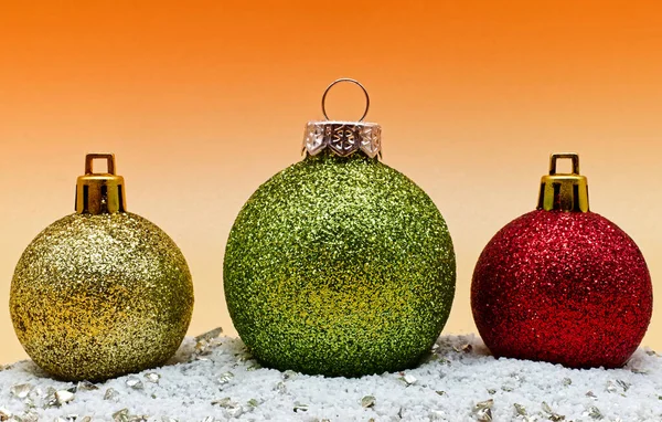 Christmas Tree Balls Artificial Snow Traditional Christmas Ornament — Stock Photo, Image