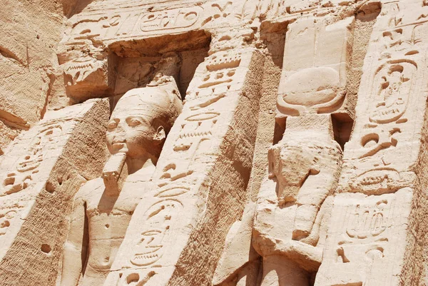 Αγάλματα Στο Μεγάλο Ναό Του Αμπού Σιμπέλ Ασουάν Αίγυπτος — Φωτογραφία Αρχείου