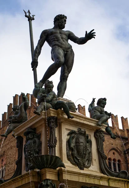 Neptunbrunnen Bologna Italien — Stockfoto