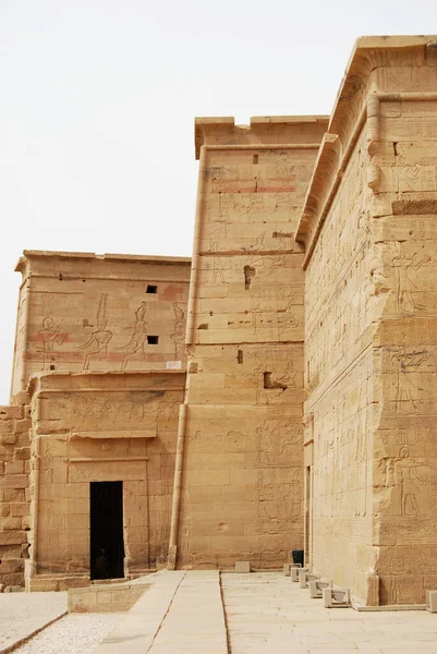 Колона Колона Ієрогліфіка Храмі Файл Стародавній Єгипет — стокове фото