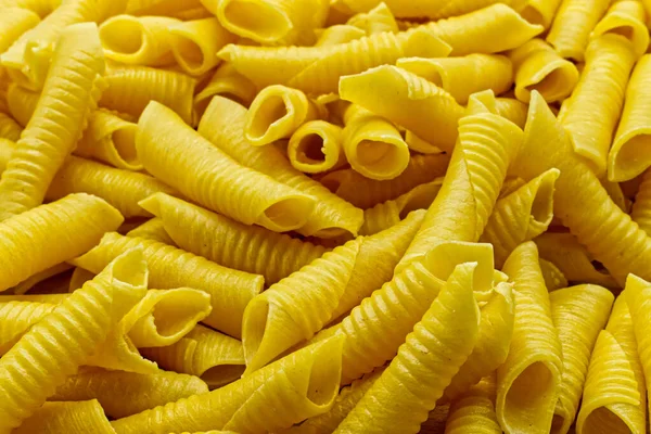 Garganelli Cru Massa Italiana Tradicional Com Sulco Perpendicular Característico — Fotografia de Stock