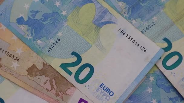 Billets Euros Faisant Partie Rotation Dans Sens Des Aiguilles Une — Video