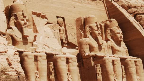 Bildspel Antika Statyer Och Artefakter Vid Abu Simbel Egypten — Stockvideo