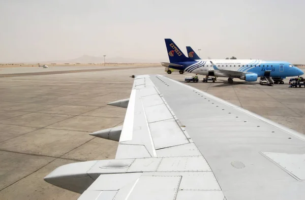 Egyptair Flugzeug Auf Dem Internationalen Flughafen Kairo Ägypten — Stockfoto