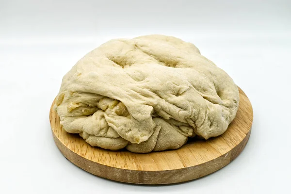 Pâte Maison Levain Pour Pain Pizza Isolée Sur Fond Blanc — Photo