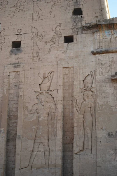 Geroglifico Antico Tempio Edfu Egitto — Foto Stock