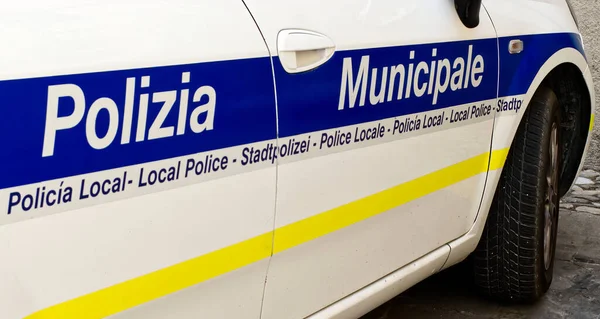 Italiano Polizia Municipale Van Polícia Local Manter Segurança Centro Histórico — Fotografia de Stock