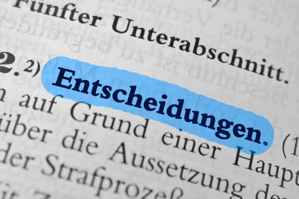 Entscheidungen Ist Das Deutsche Wort Für Entscheidungen Blaue Markierung — Stockfoto