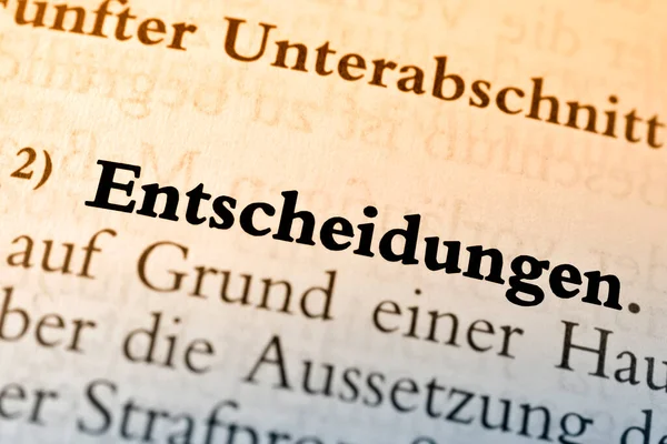 Entscheidungen German Word Decisions Sunny Background — Stock Photo, Image