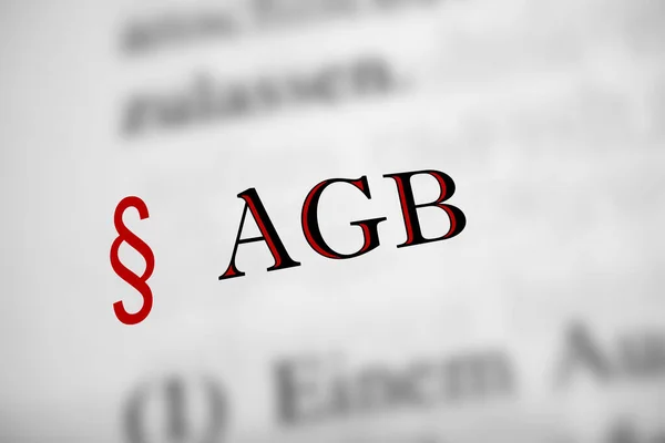 AGB is the german word of Terms and conditions - black text, set off in red