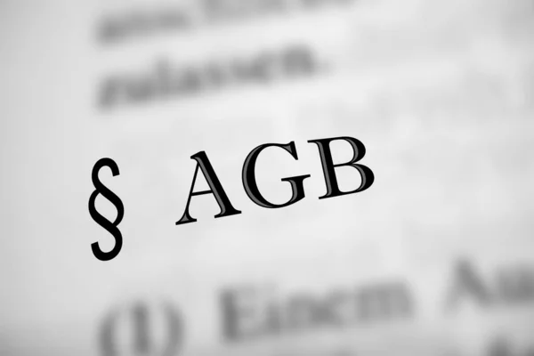 Agb Palabra Alemana Términos Condiciones Texto Negro Gris —  Fotos de Stock