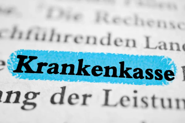 Krankenkasse Ist Das Deutsche Wort Für Krankenversicherung Marker — Stockfoto