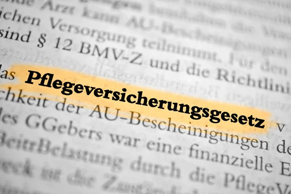 Pflegeversicherungsgesetz Ist Das Deutsche Wort Für Pflegeversicherungsrecht — Stockfoto