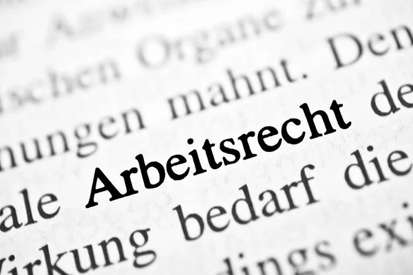 Arbeitsrecht Palabra Alemana Para Derecho Laboral — Foto de Stock