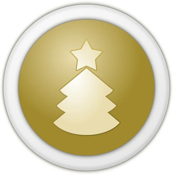 Christmas button gold — Stock Photo, Image