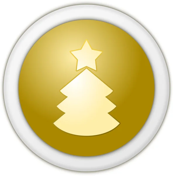 Christmas button yellow — Stock Photo, Image