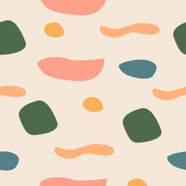 Soyut yaratıcı, çağdaş geometrik denge organik şekilleriyle modern minimalist kusursuz desen. Modern, modaya uygun, minimalist bir baskı. Ev dekorasyonu için Vektör Resimleri.