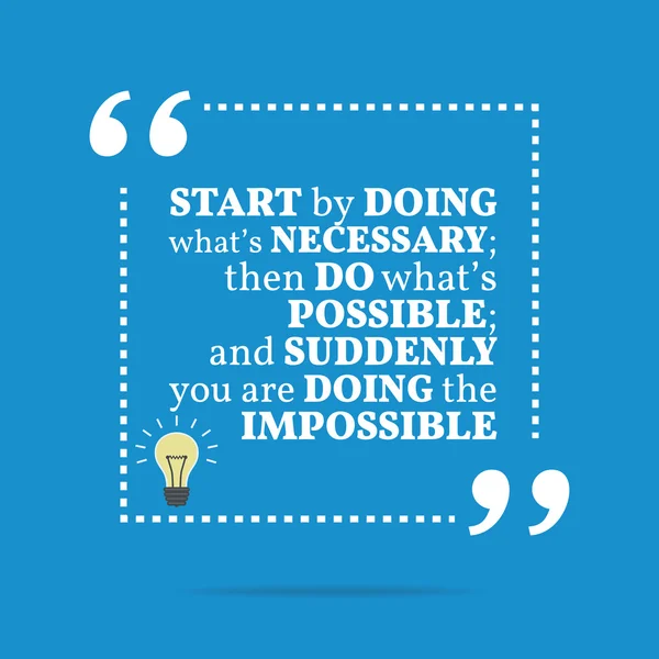 Inspirational motivational quote. Start by doing what's necessar — 图库矢量图片