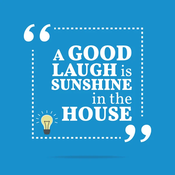 Citação motivacional inspiradora. Um bom riso é a luz do sol em th — Vetor de Stock