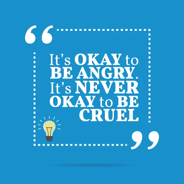 Inspirational motivational quote. It's okay to be angry. It's ne — Διανυσματικό Αρχείο