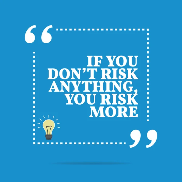 Inspirational motivational quote. If you don't risk anything, yo — Stockvector