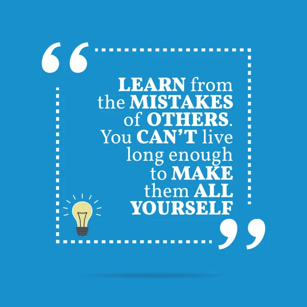 Inspirerande motiverande citat. Lära av misstag av oth — Stock vektor