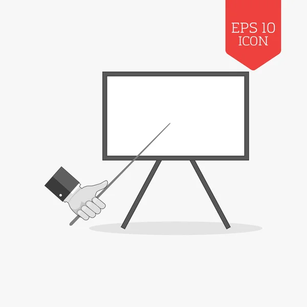 Whiteboard presentation concept icon. Flat design gray color sym — Wektor stockowy