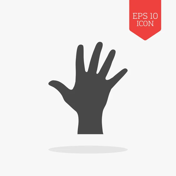 Hand, Palm pictogram. Plat ontwerp grijs kleur symbool. Moderne UI web na — Stockvector