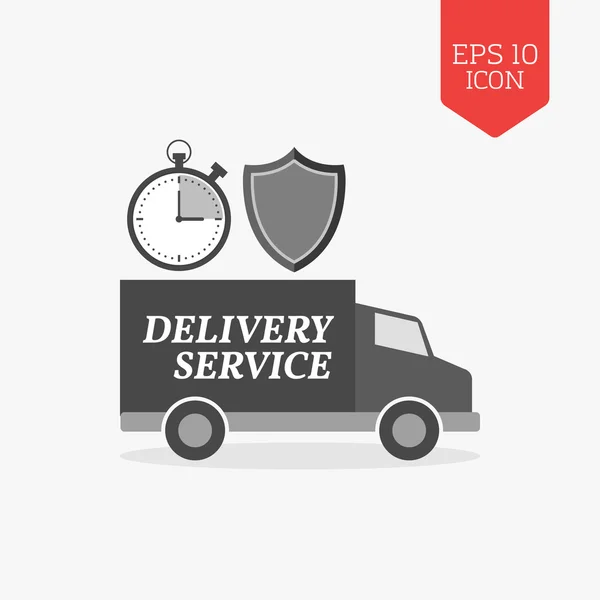 Delivery service concept icon. Flat design gray color symbol. Mo — Stock Vector