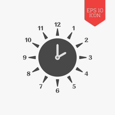 Güneş saati simgesi. Yaz saati konsepti. Düz tasarım gri renk sym